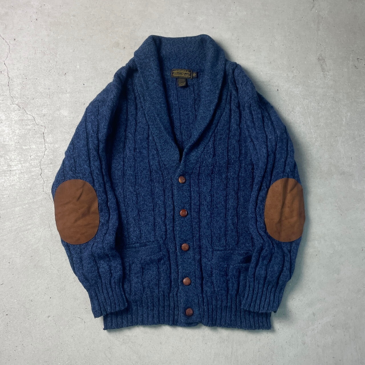 80年代 USA製 Eddie Bauer エディーバウアー ウールニットカーディガン 