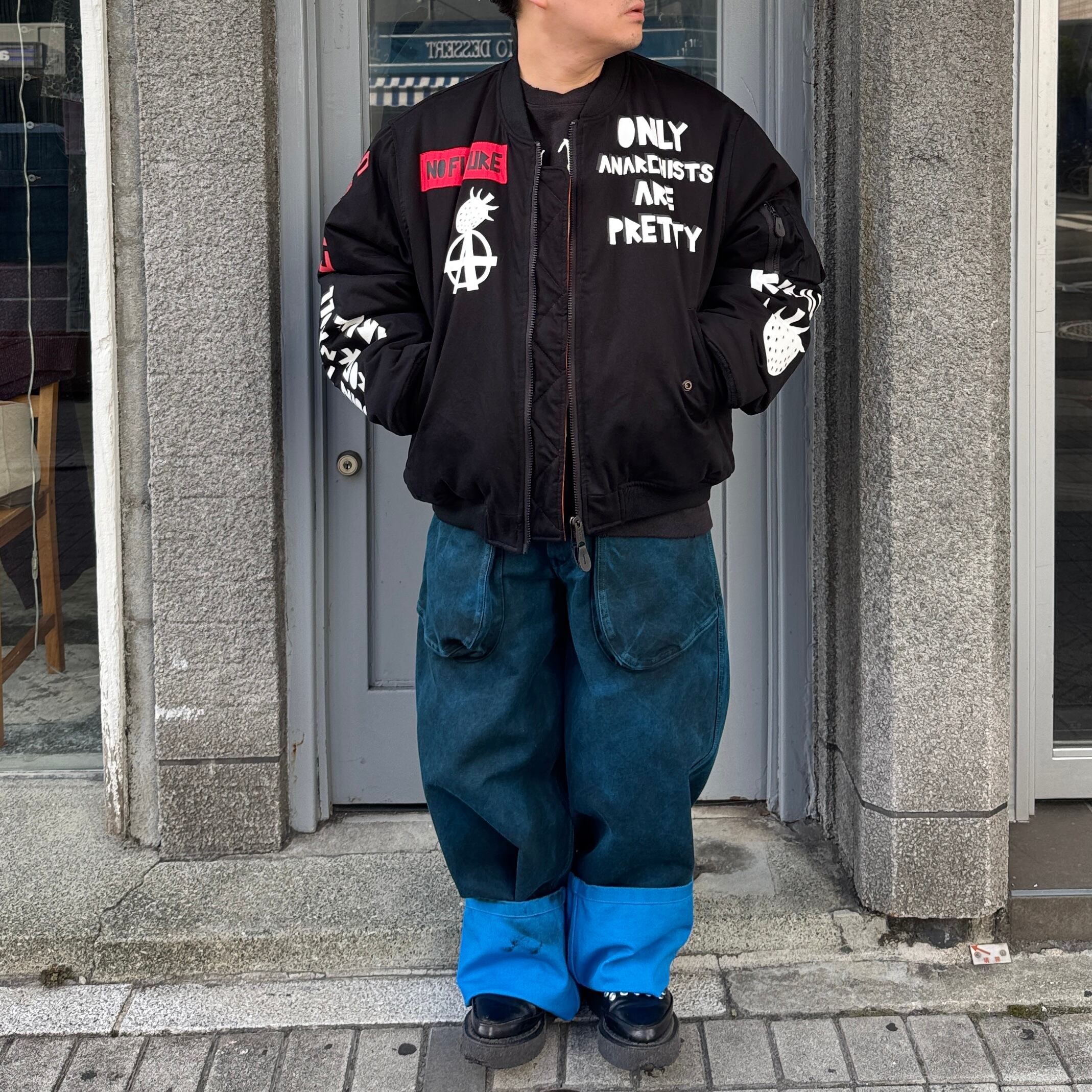 KIDILL / BLACK STAINED DUCK PANTS / BLUE × BLACK | ふぁいん