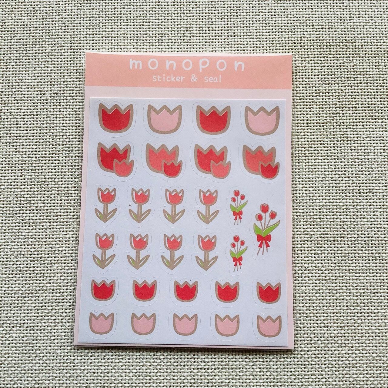 monopon おはなシール チューリップ 赤