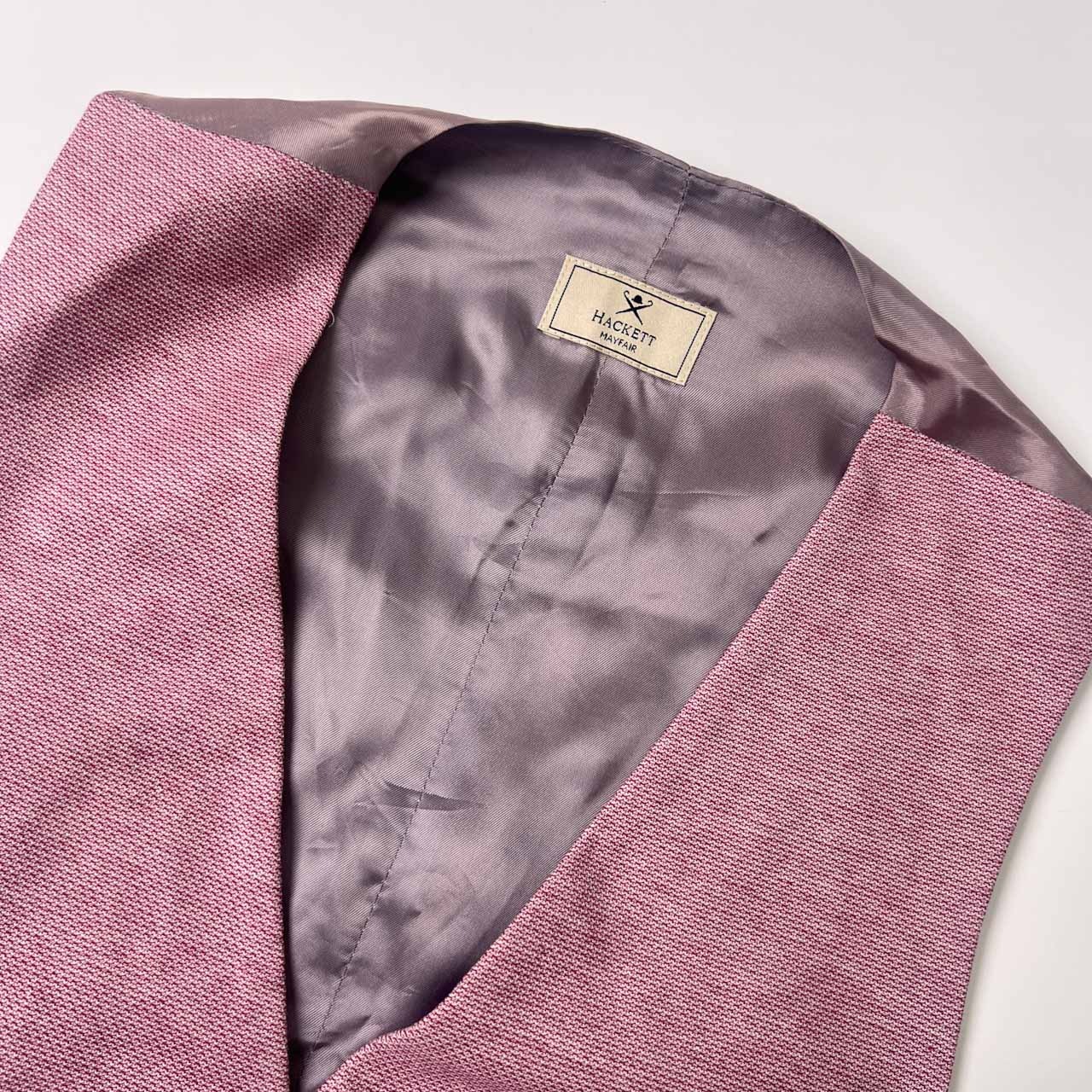 新品 タグ付き HACKETT MAYFAIR ハケットメイフェア ベスト ジレ 42R/パープル ピンク系 メンズ