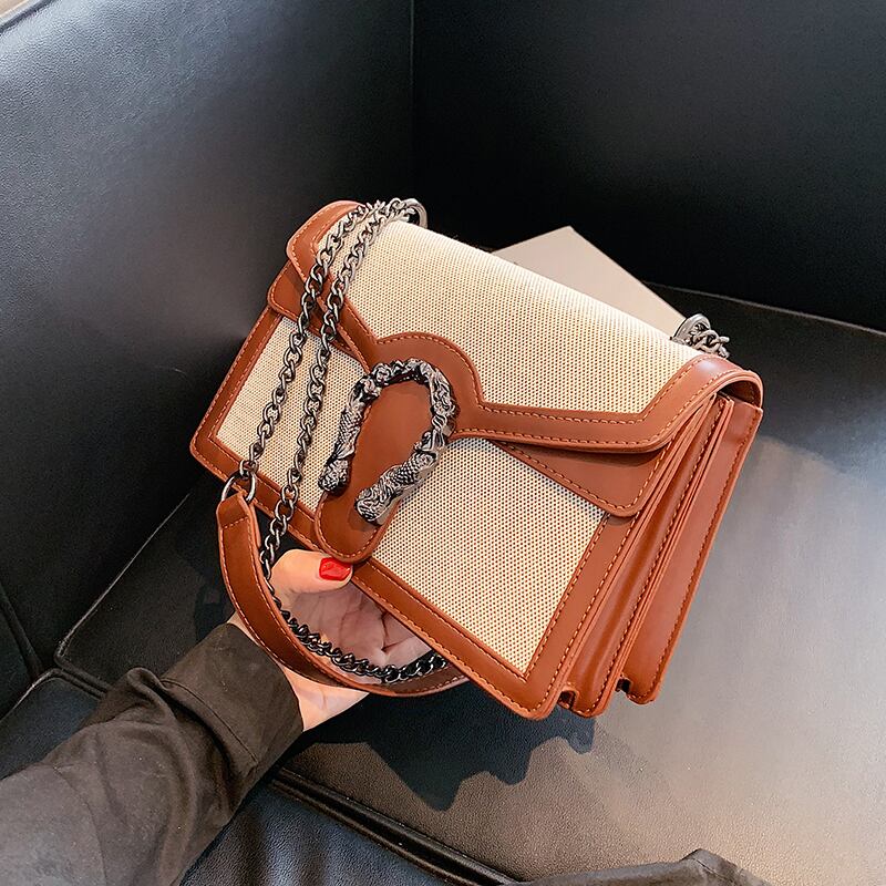 チェーン サマー 夏物 スクウェア メッセンジャーバッグ 手作りハンドバック106180829