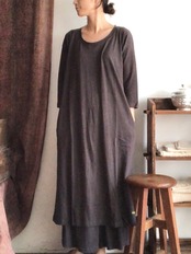 A HOPE HEMP | 単糸天竺《ヘンプ × コットン》 DROP SHOLDER LOOSE OPドロップショルダー ルーズ ワンピース