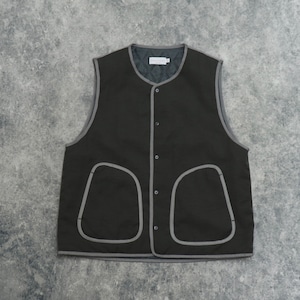 【MANUAL ALPHABET】NYLON TWILL MILITARY VEST (GREY) マニュアルアルファベッド ナイロンツイルミリタリーベスト