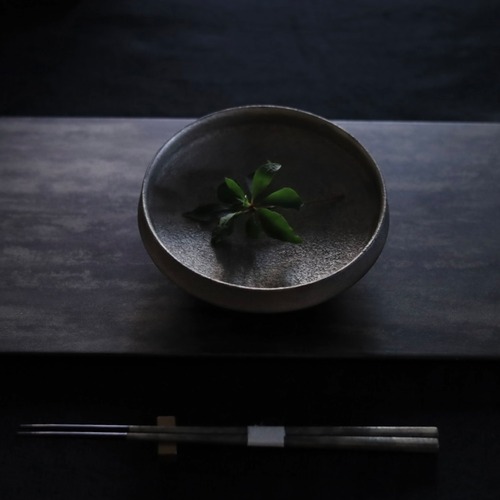 AS 船木智仁　浅鉢150黒錫