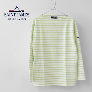 SAINT JAMES [セントジェームス 正規販売店] OUESSANT BORDER 【NEIGE × PLUCHE】 [bo-nei-plu] ウエッソン ボーダー 白 × プルシェグリーン [2024SS]