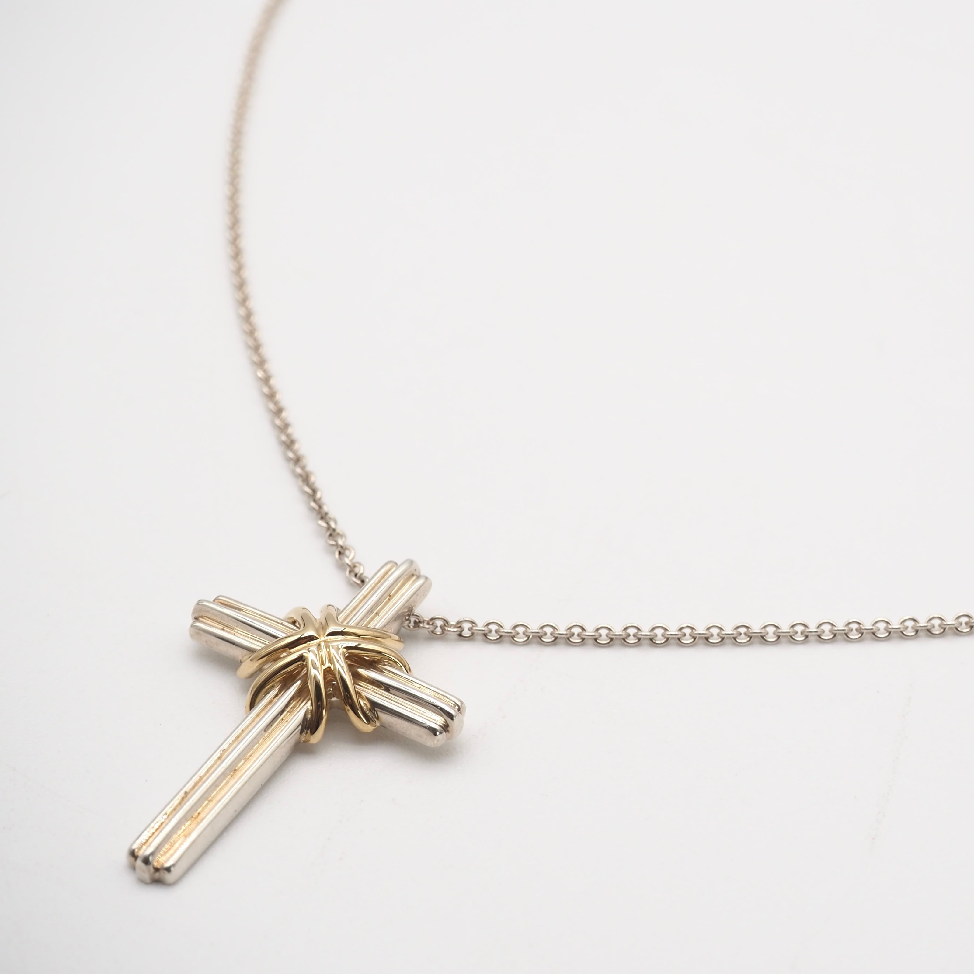 Tiffany&Co. シグネチャークロスコンビネックレス シルバー925 K18