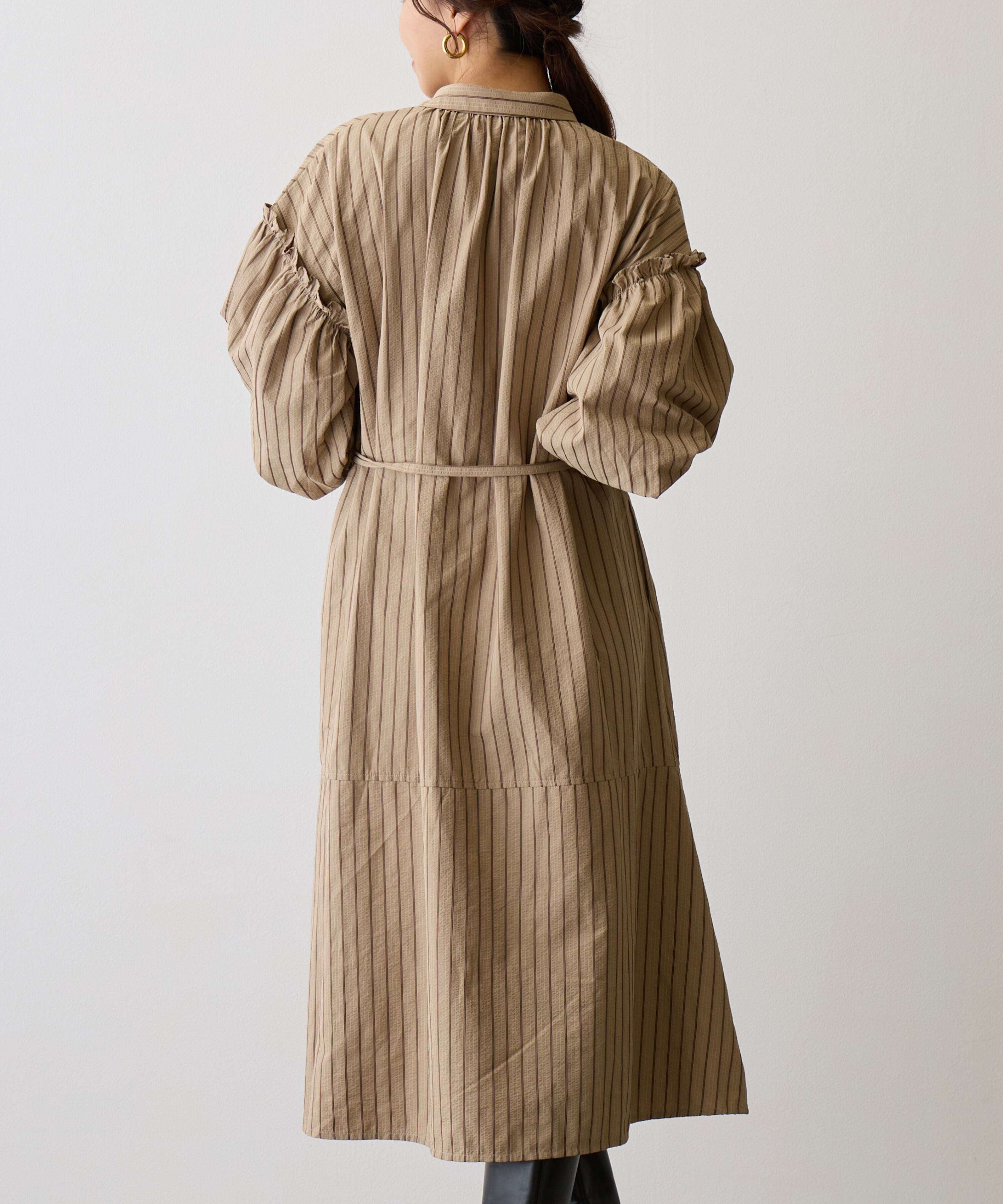 ストライプシャツワンピース No.58515 ストライプシャツワンピース Navy | エルキカク