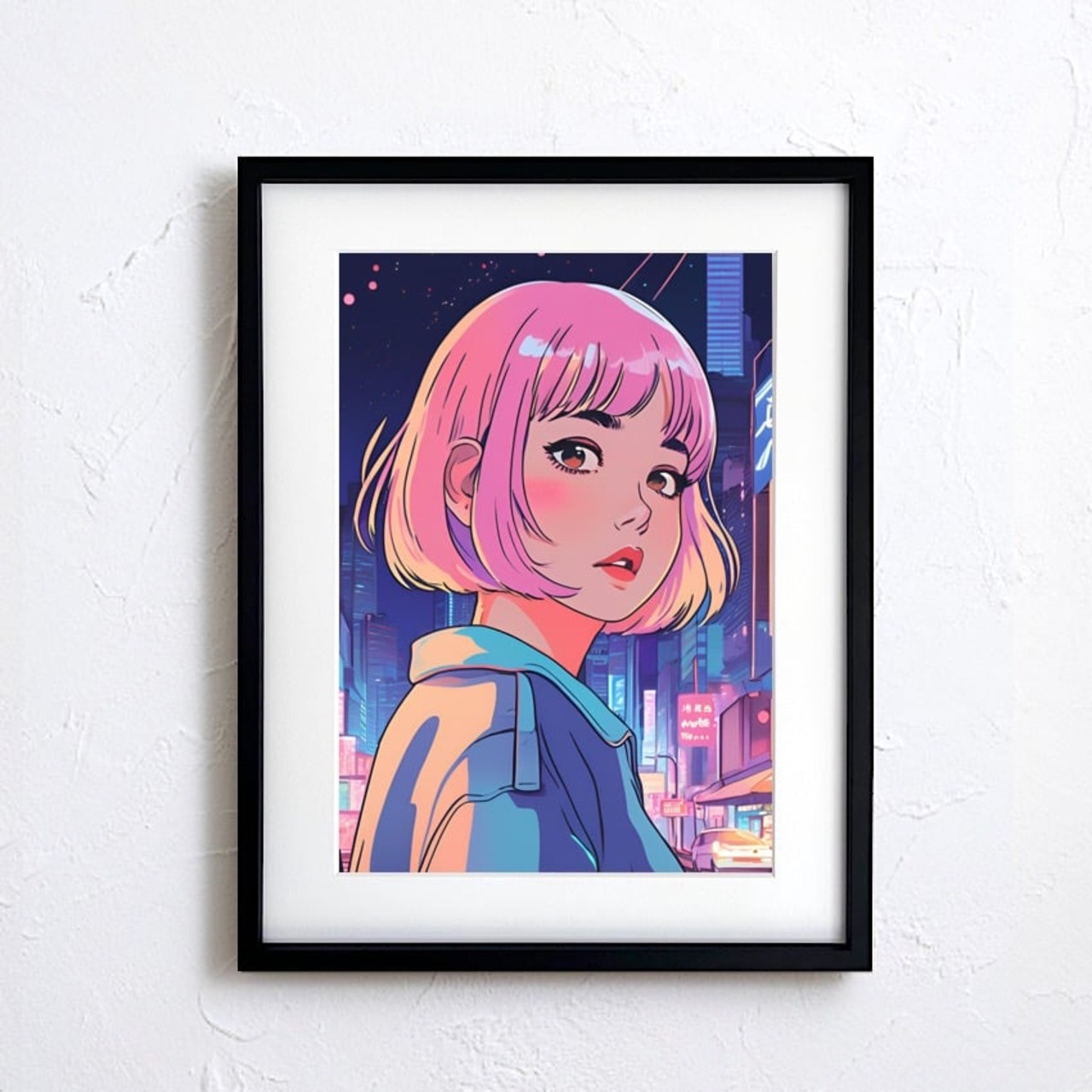 Bob Girl|レトロポップな女性イラストアートポスター|ヴィンテージ感とモダンが融合した洗練インテリアにA3ポスター