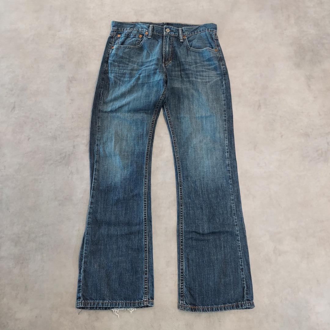 リーバイス527 Levis W34 フレア ブーツ 青 古着 ヒゲ 22195