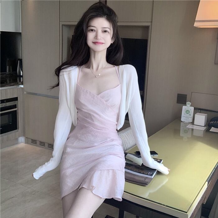 シフォンドレス サマーウェストショートスカート 薄手 大人ガーリー スウィート キュート カジュアル 夏物 ガールズファッション97591932977