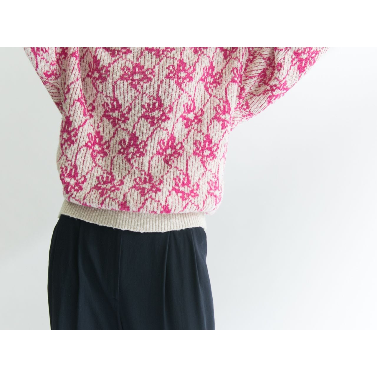 【JAEGER】Made in Great Britain cotton-linen knit pullover（イエーガー イギリス製コットンリネンニットプルオーバー）4a