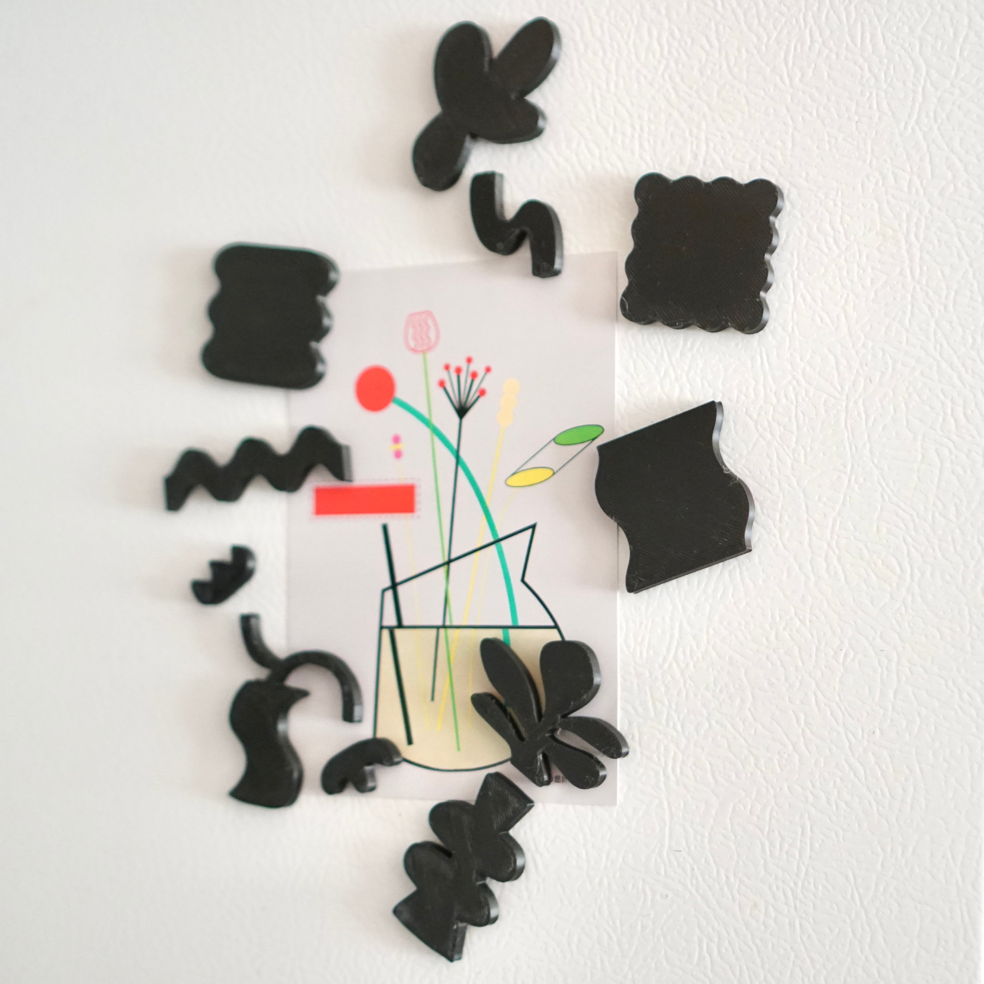 【Black Edition】magnet set "flowers"