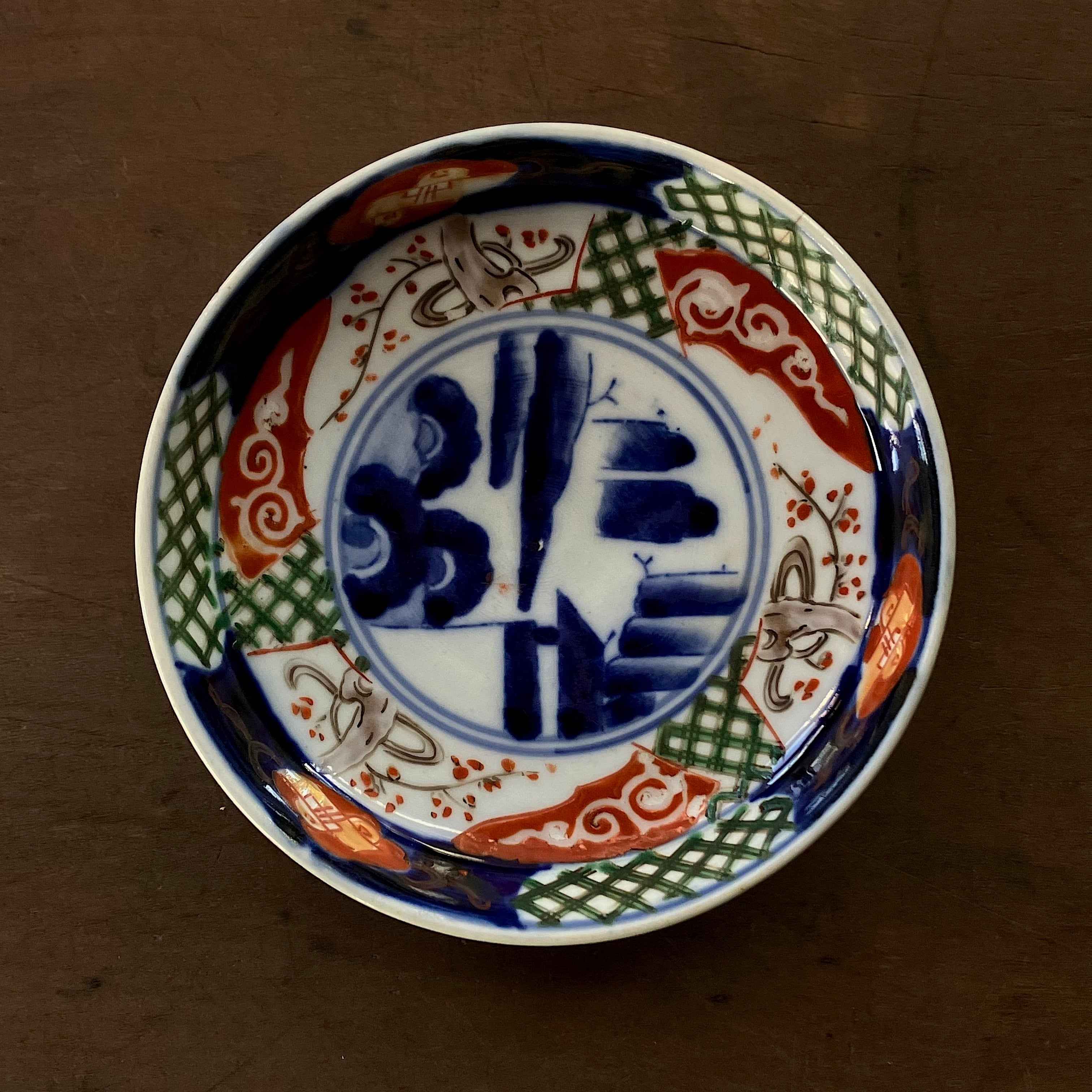 古伊万里錦絵皿 / 江戸後期