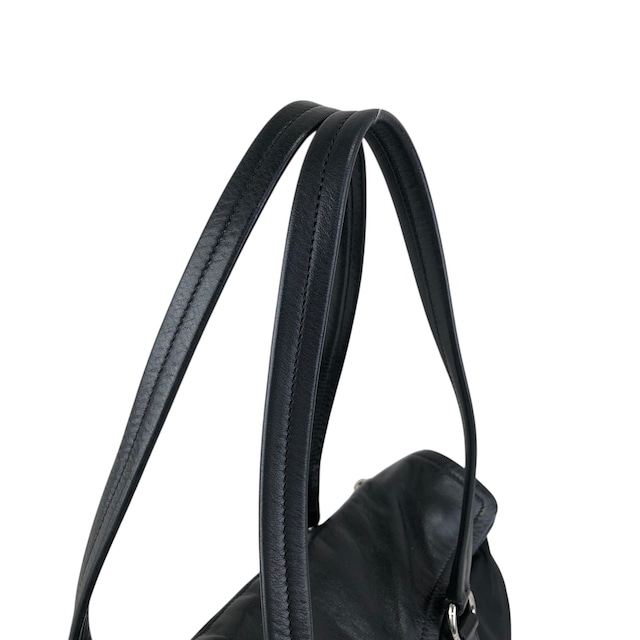 PRADA プラダ ハンドバッグ ブラック プッシュロック レザー vintage ヴィンテージ オールド pesttr