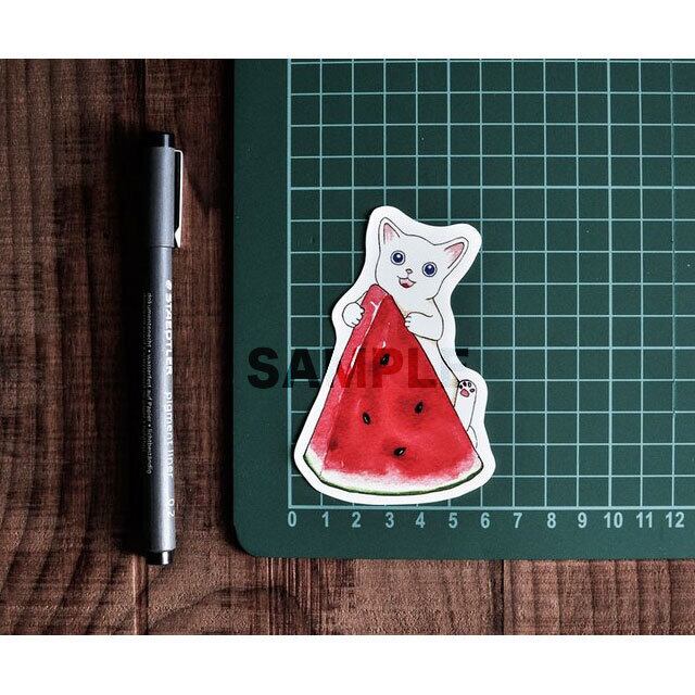 猫 防水ステッカー スイカ 猫式 台灣 台湾雑貨 猫雑貨の通販サイト