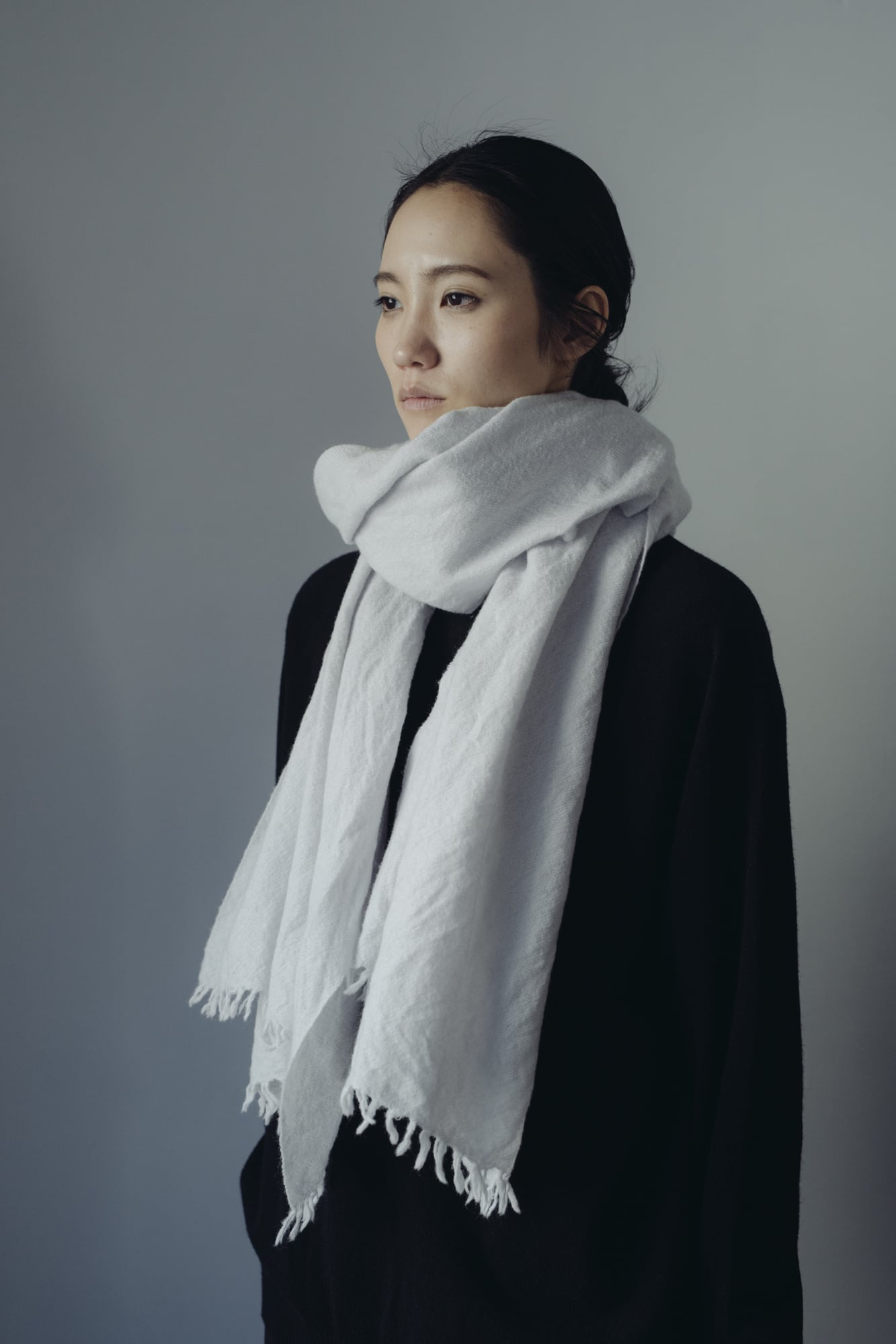 02272-2 muji muffler / ice gray | LOCALLY