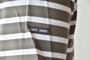 セントジェームス SAINT JAMES 薄手ボーダーシャツ半袖(PIRIAC)TAUPE/GRISCLAIR