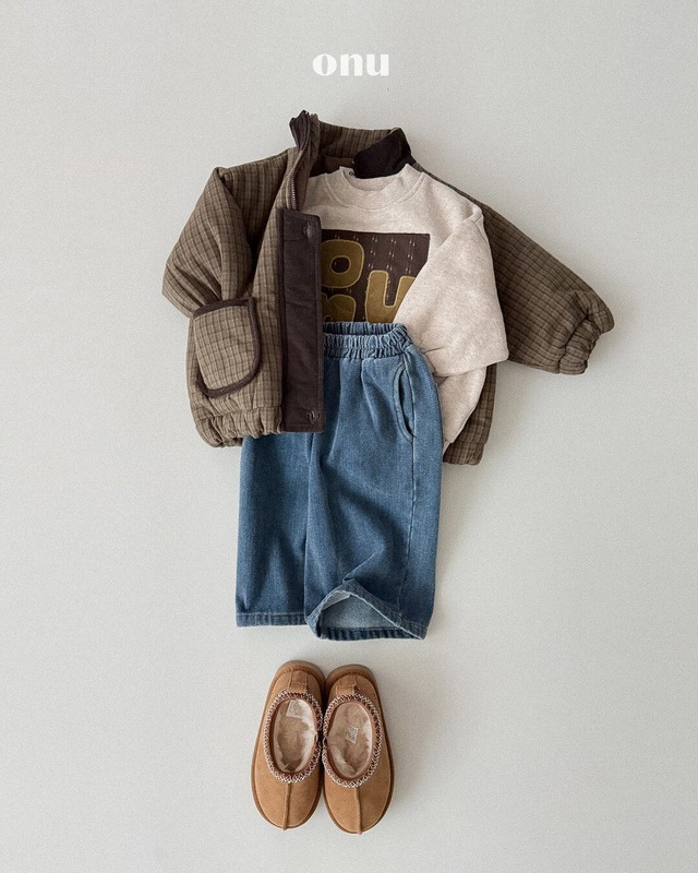 予約⌇onu/ Wide fleece-lined denim pants