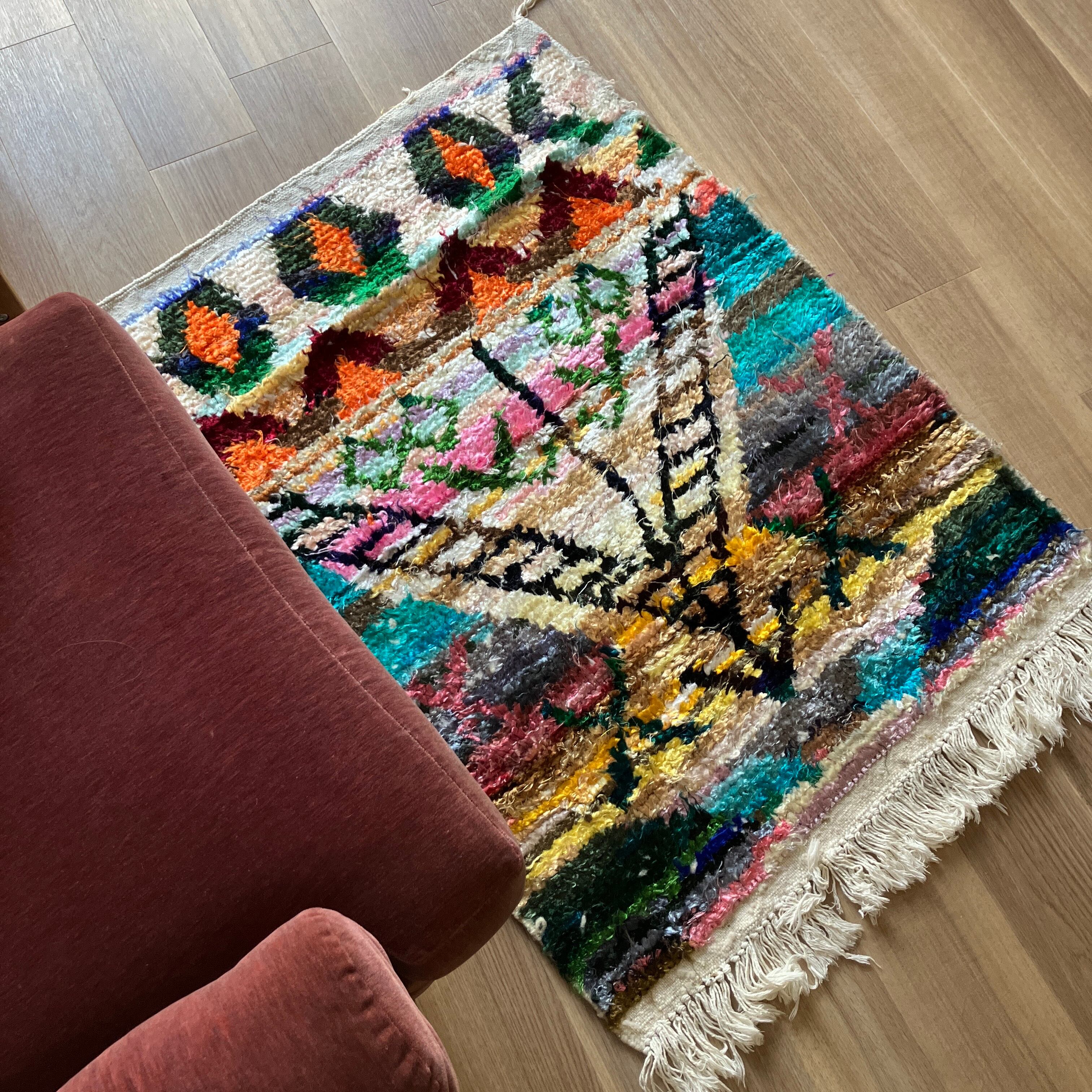 モロッコ　ラグ　ヴィンテージシルク モロッコ ヴィンテージシルクラグ | 旅のカケラ