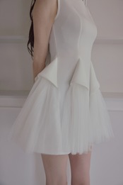 Back ribbon tulle dress