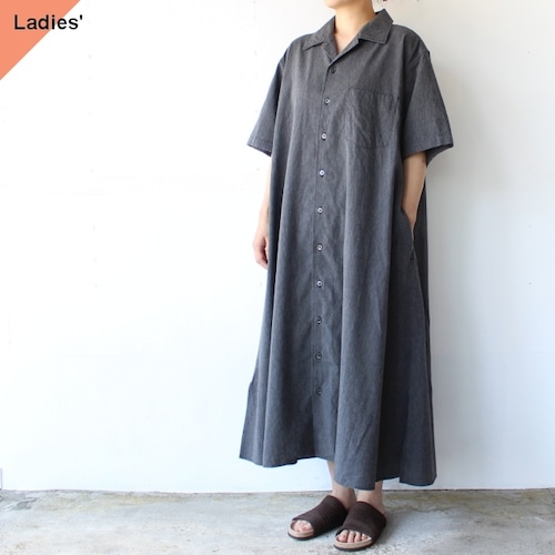 【ラスト１点】HARVESTY　5oz Chambray S/S Shirt Robe シャンブレーシャツローブ　A42201　（Charcoal）