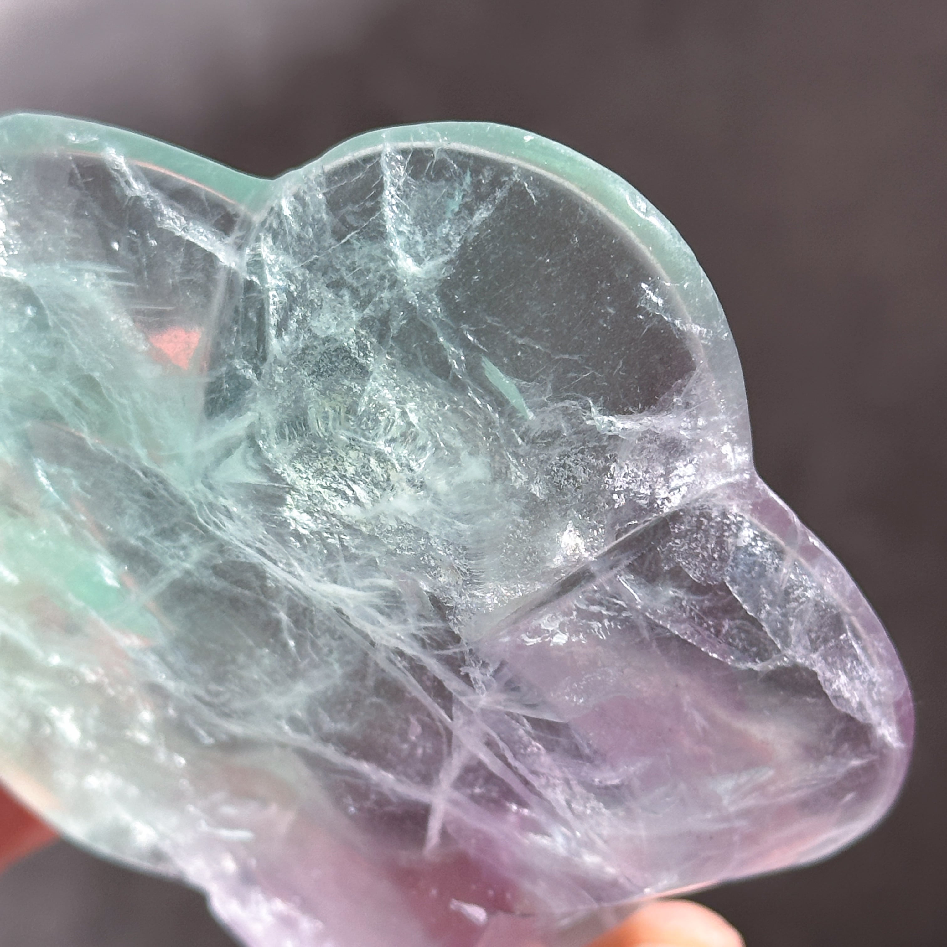 レインボーフローライト花型のうつわ02◇ RainbowFluorite ◇天然石