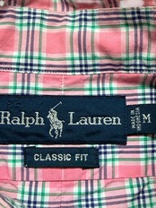 RALPH LAUREN ラルフローレン ピンクチェックシャツ CLASSIC FIT