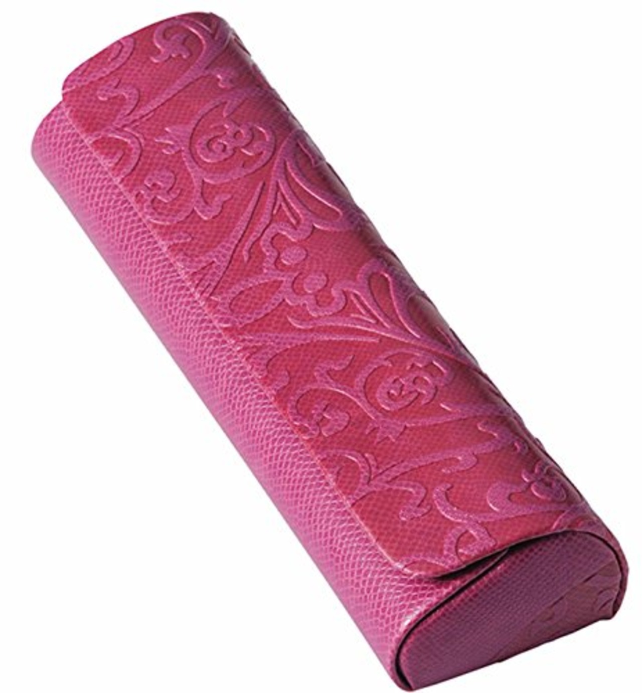 名古屋眼鏡 パープルピンク コンパクト 立体 エンボス 柄 が おしゃれ な スリム ハード ケース 2888-03