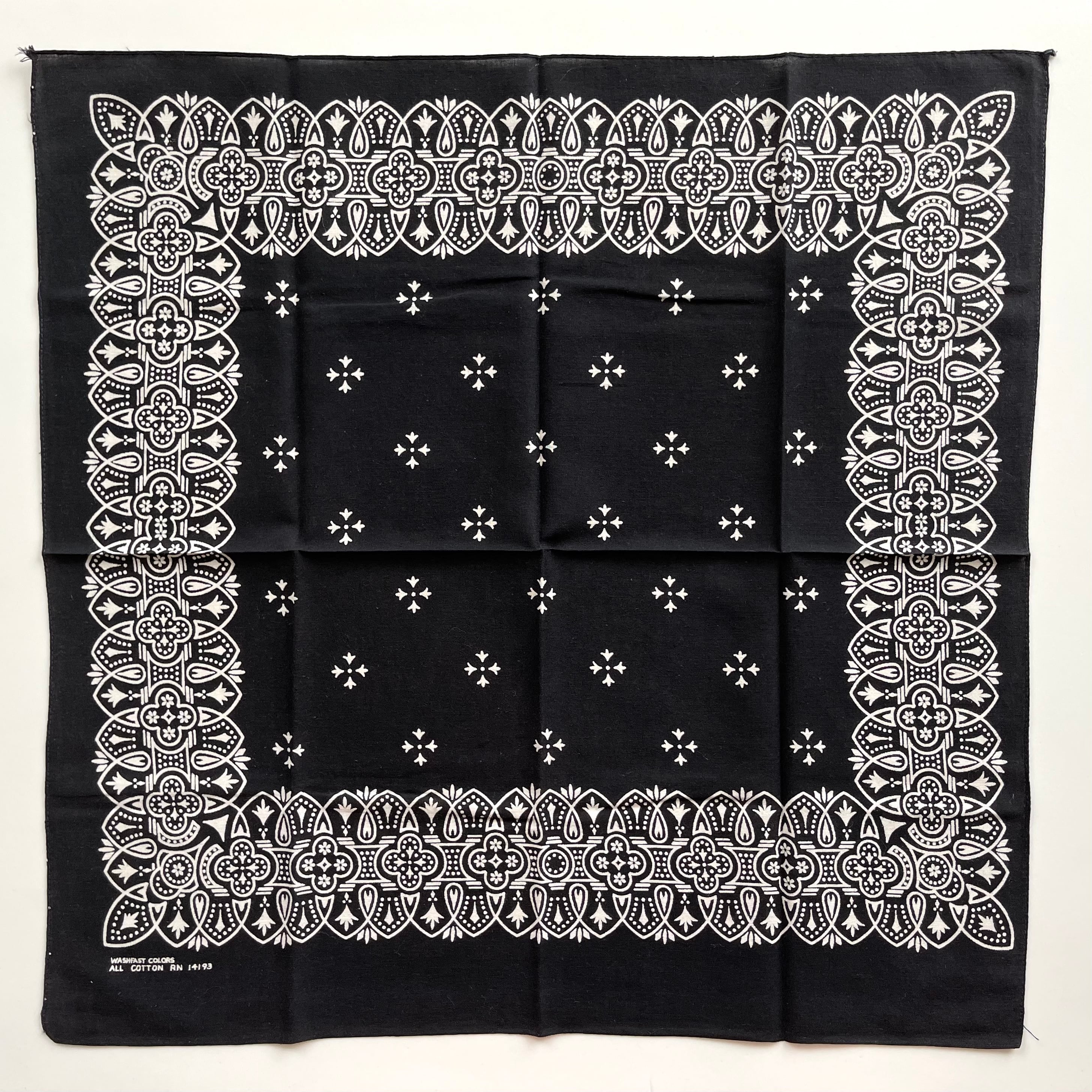 60s ヴィンテージ バンダナ アイアン クロス ブラック 黒 RN14193