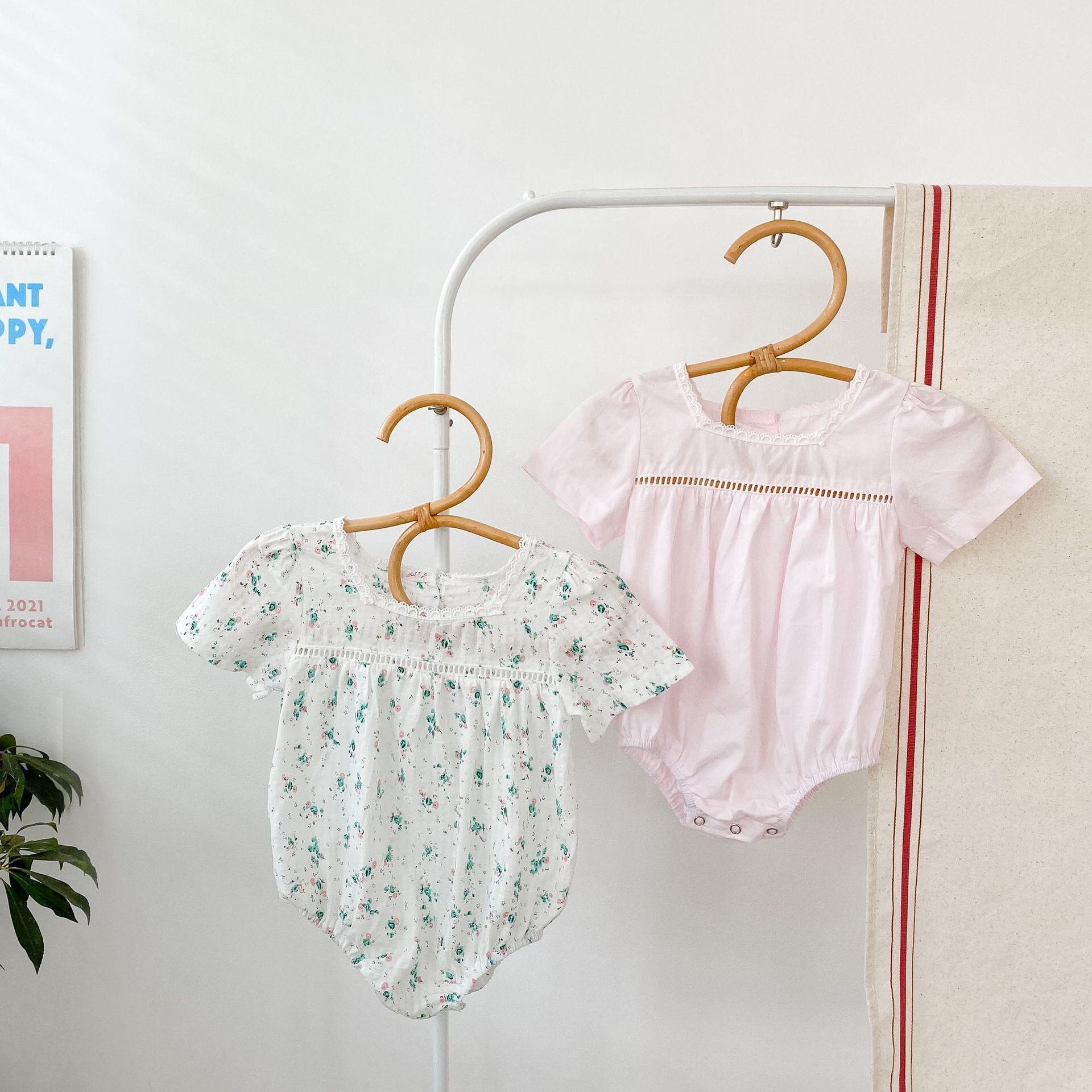 サマーレースフローラルロンパース オールインワン ジャンプスーツ オールインワン コットン 夏物 花柄 超面白いベビーショップ8224138891