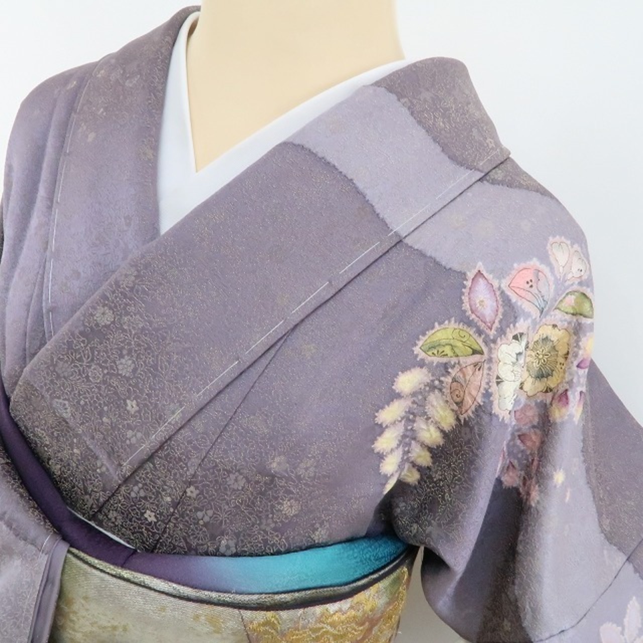 辻ヶ花 訪問着 桐屋(翠山工房)謹製 紫 正絹 なつかしい 袷