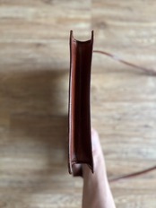 vintage brown leather square shoulder bag-5137-7
