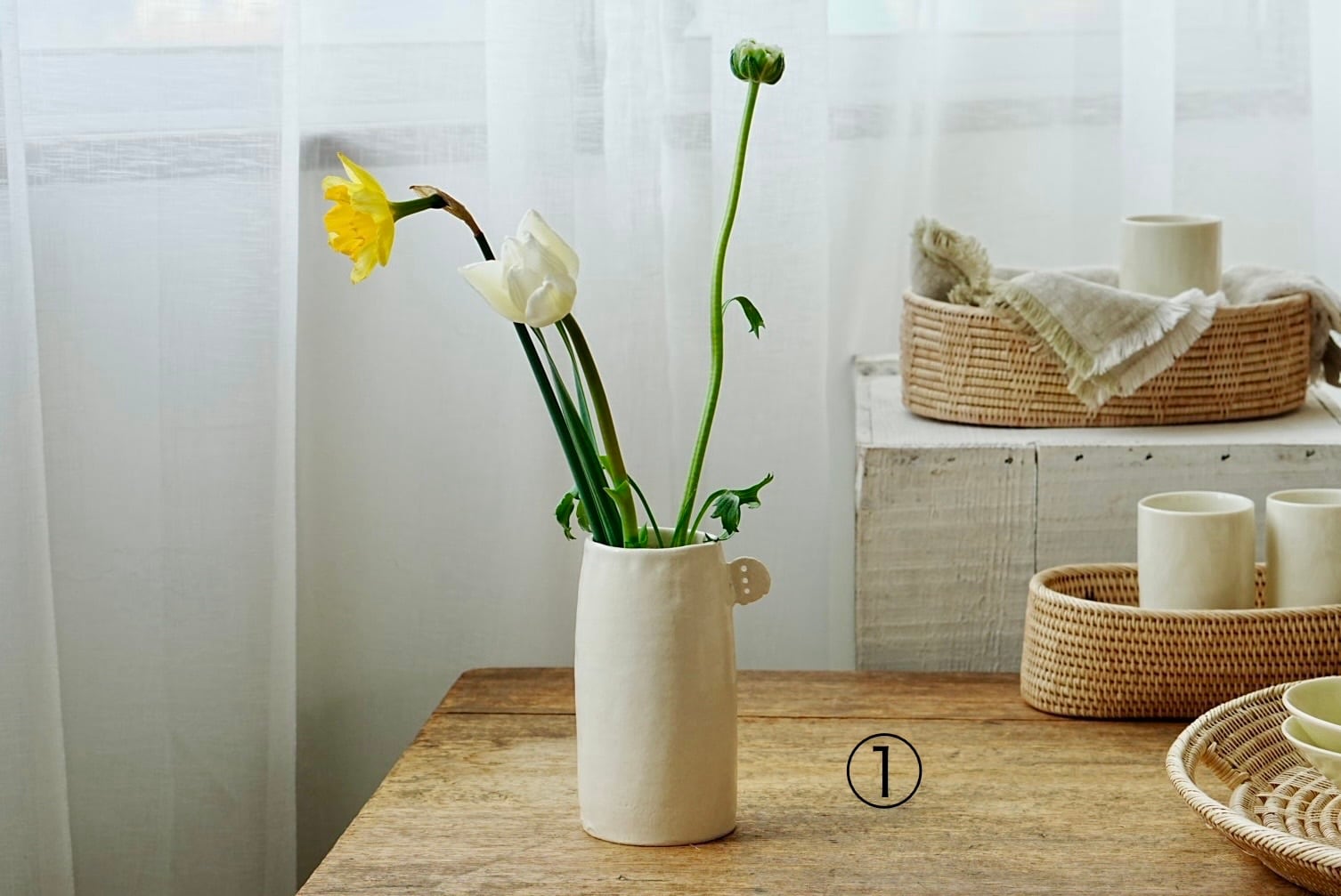 杉本たけ子 花器 耳付き マット