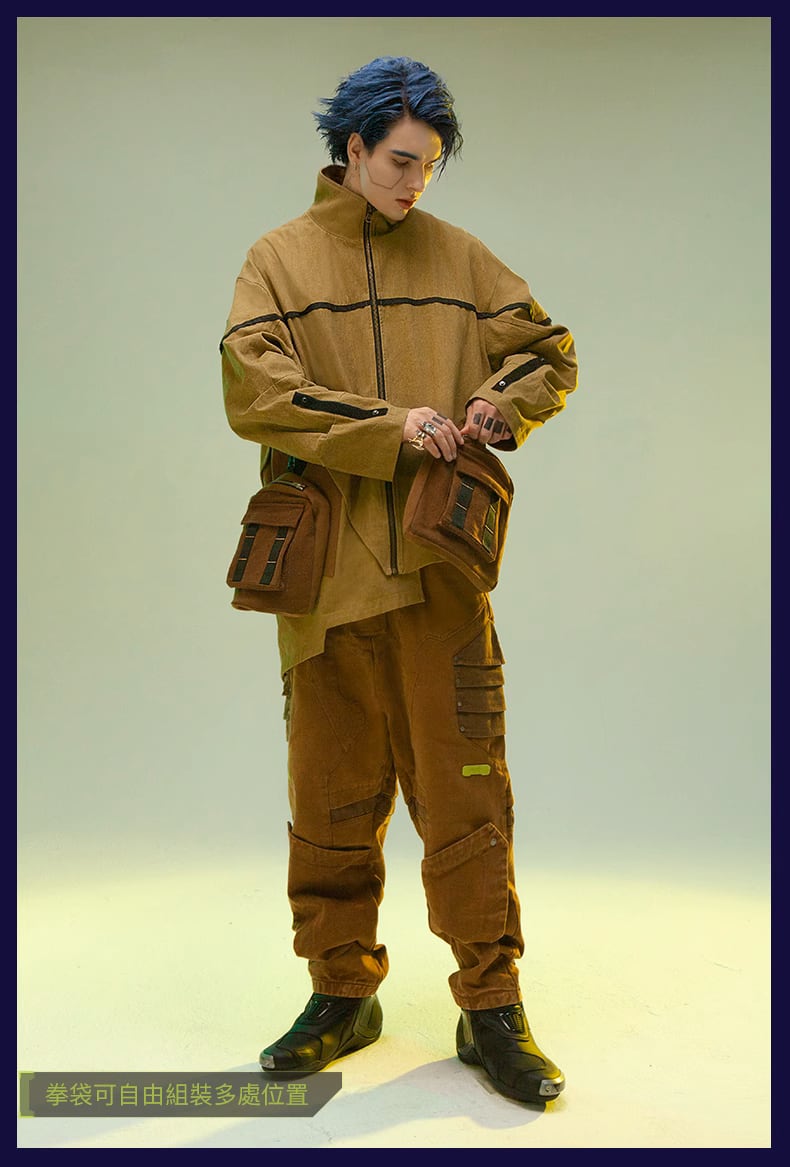 不作悪 サイバーパンクアシンメトリーミッドレングスジャケット