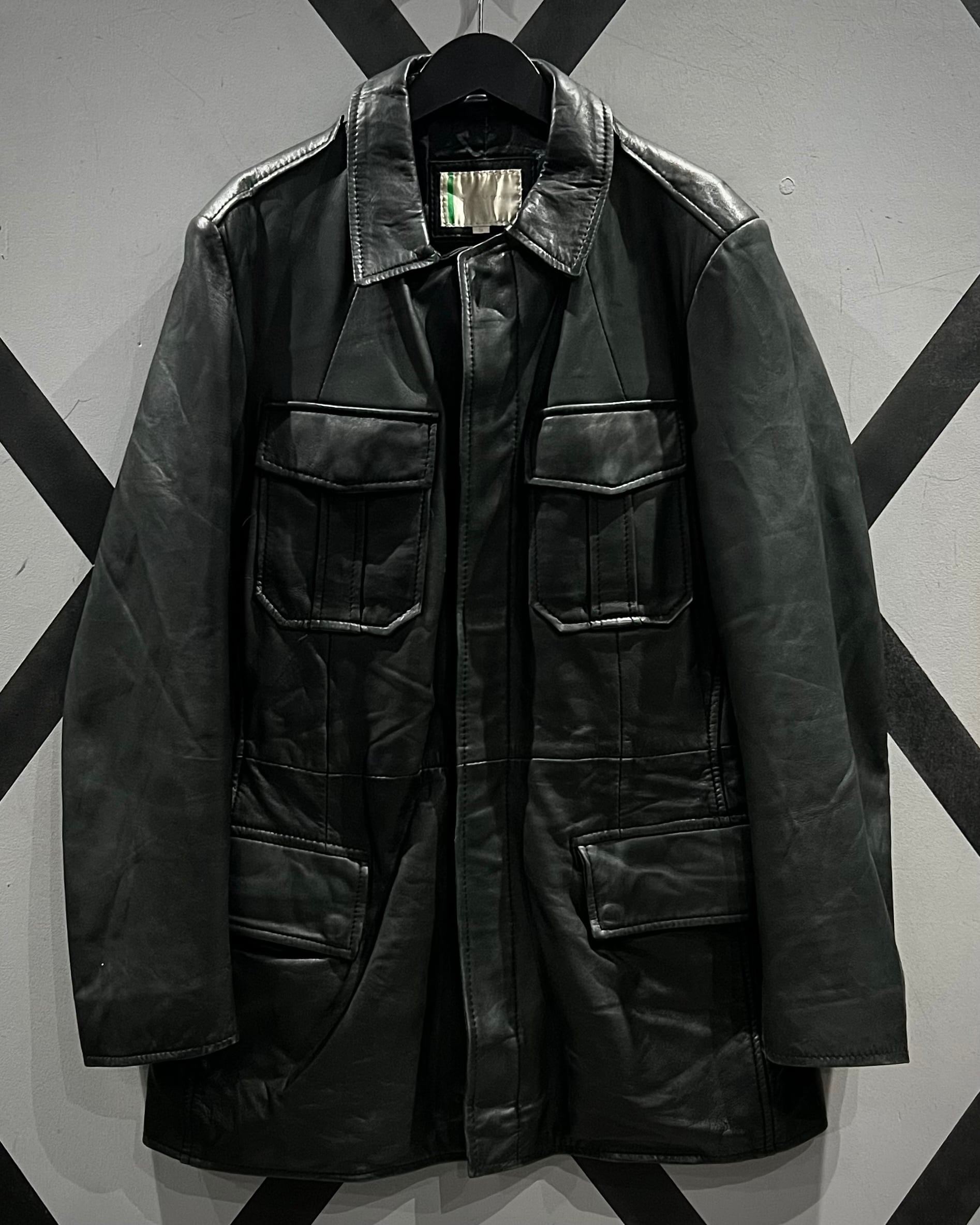 X VINTAGE】“CARVEN” Pocket Gimmick Vintage Leather Jacket | Caka