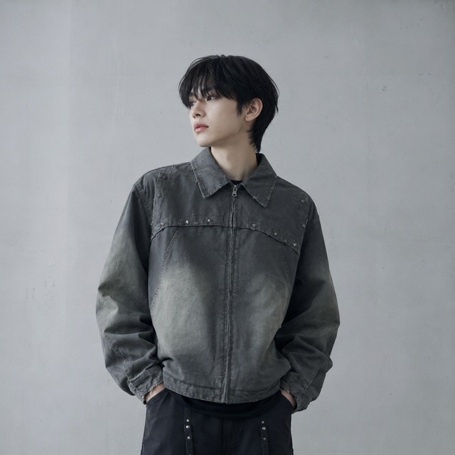 Washed Rivet Work Jacket 0003