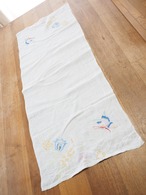 蝶と花の刺繍 クロス(シミあり) 画像7
