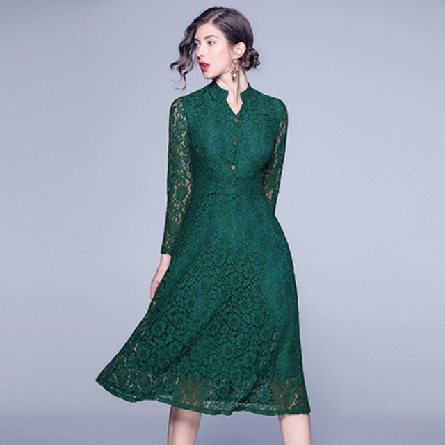 岩田絵里奈アナご着用 送料無料 D750 ゴールドボタン 長袖 レース ワンピース グリーン 緑 黒 パーティードレス レースワンピース レースドレス 上品 長袖 袖あり 総レース ミモレ ロング 膝下丈 女子会 パーティー ドレス ロング フレア 結婚式 お呼ばれ 岩田絵里奈アナご着用 送料無料 D750 ゴールドボタン 長袖 レース ワンピース グリーン 緑 黒 パーティードレス レースワンピース レースドレス 上品 長袖 袖あり 総レース ミモレ ロング 膝下丈 女子会 パーティー ドレス ロング フレア 結婚式 お呼ばれ