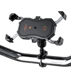 Formosa Japan IP65防水 スマホホルダー 充電 USBポート付き 無線Qi対応 二輪 バイク 原付 ハンドル ミラー 両方取付可能 5