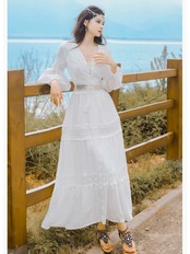 【0171】 V-neck Ethnic Long Sleeve Dress