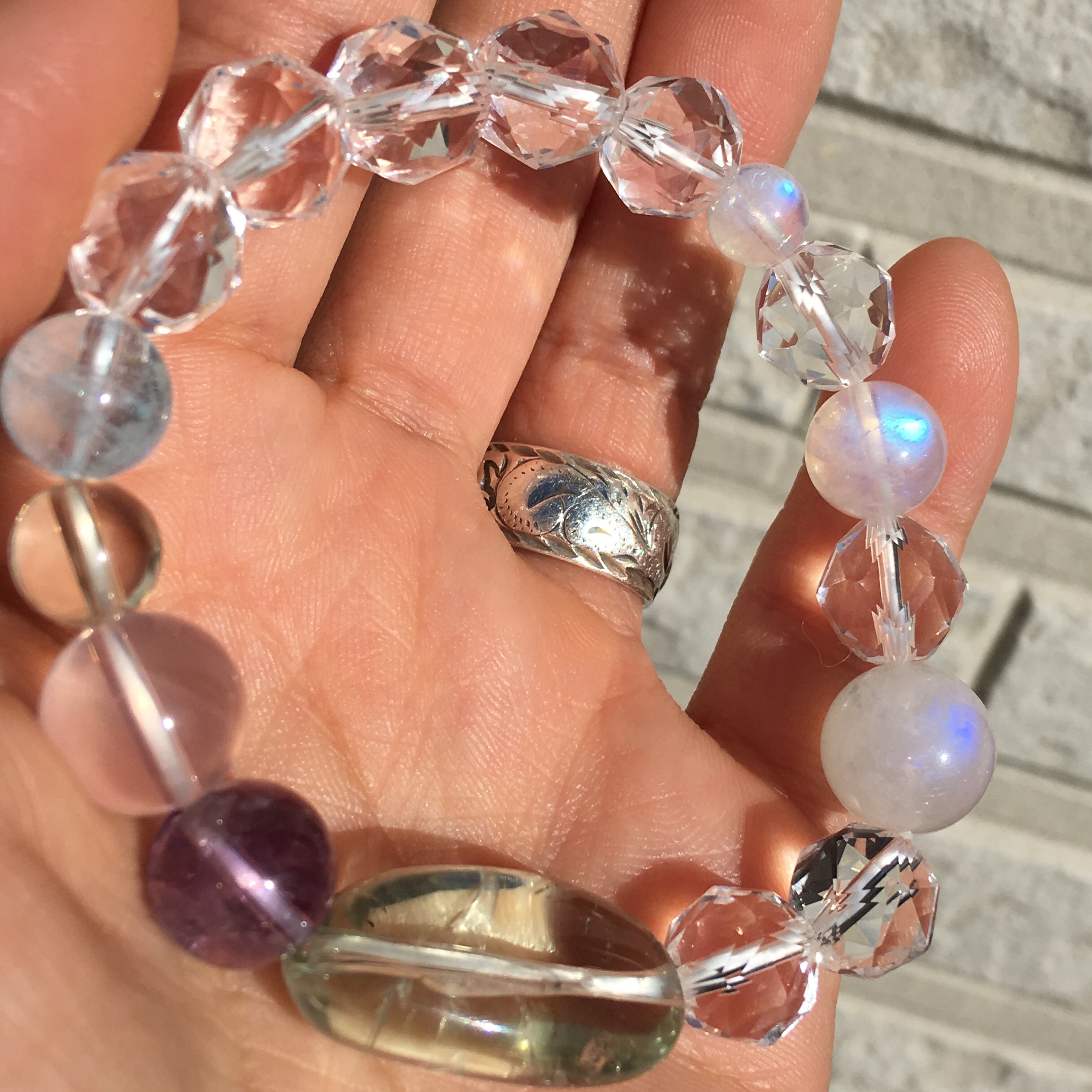 おしゃれ 10mmナチュラルブルートパーズブレスレット ファイナル