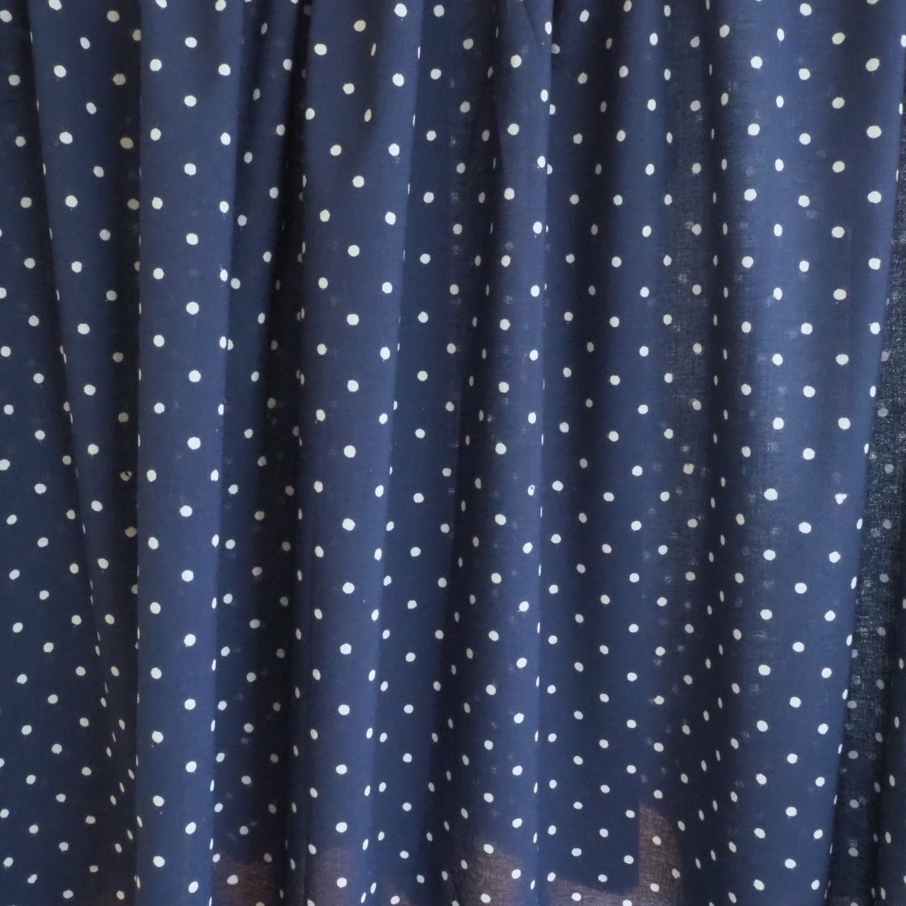 ブロックプリント生地【50cm単位】インド綿  ドット柄 ネイビー #44510-NV1
