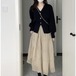 ツーピース セットアップ 上下セット カーディガン スカート 長袖 レディース 体型カバー  着痩せ カジュアル おしゃれ きれいめ かわいい 20代 30代 40代