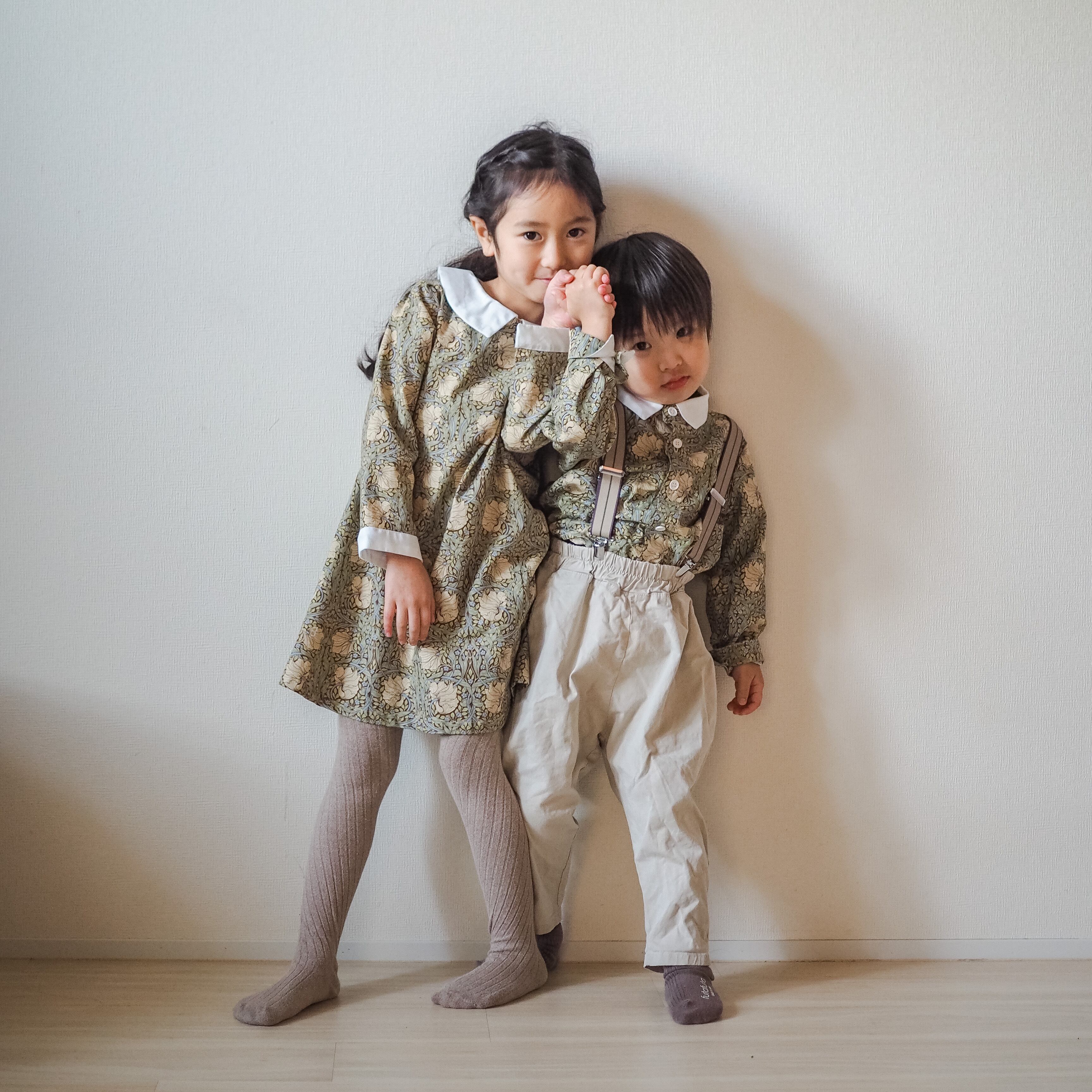 【2 Items 】モリスで着飾るお揃い服/ピンパーネル生地/