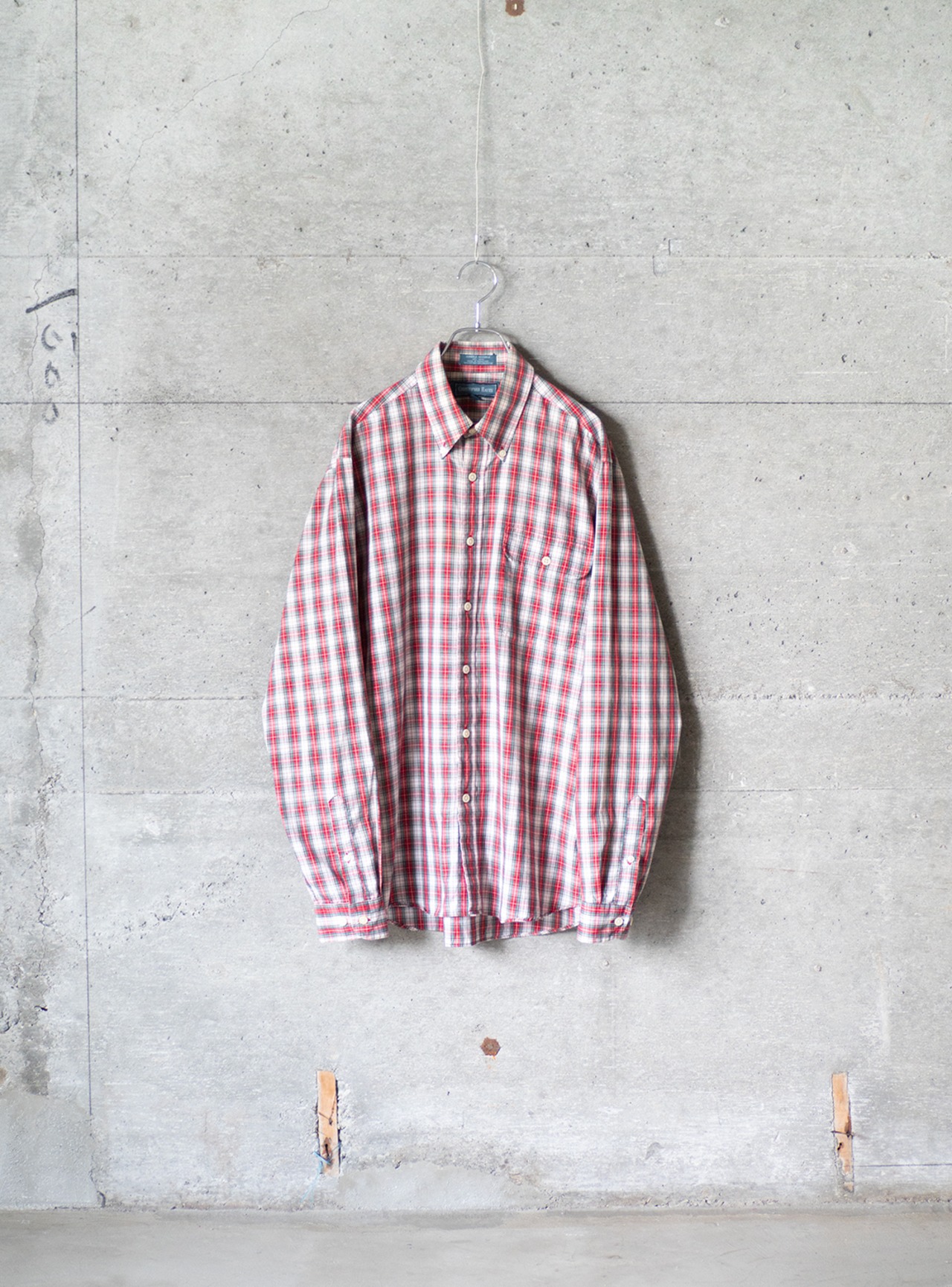 "CHRISTOPHER HAYES" 1980s Tartan plaid B.D. shirt