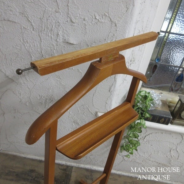 英国 アンティーク 家具 ウォールハンガー フック ミラー付き 木製 6697d