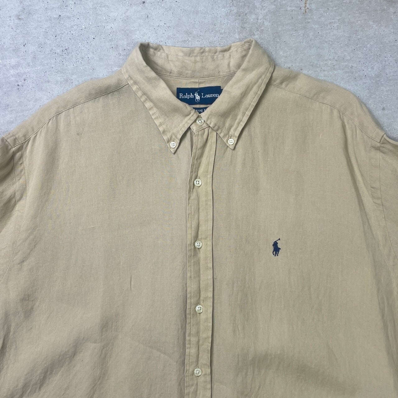 Ralph Lauren ラルフローレン 半袖リネンシャツ CLASSIC FIT メンズ2XL