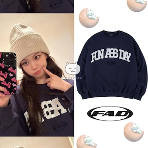 在庫少なめ★LE SSERAFIM チェウォン 着用!!【FAD】LOGO SWEAT SHIRTS (NAVY)