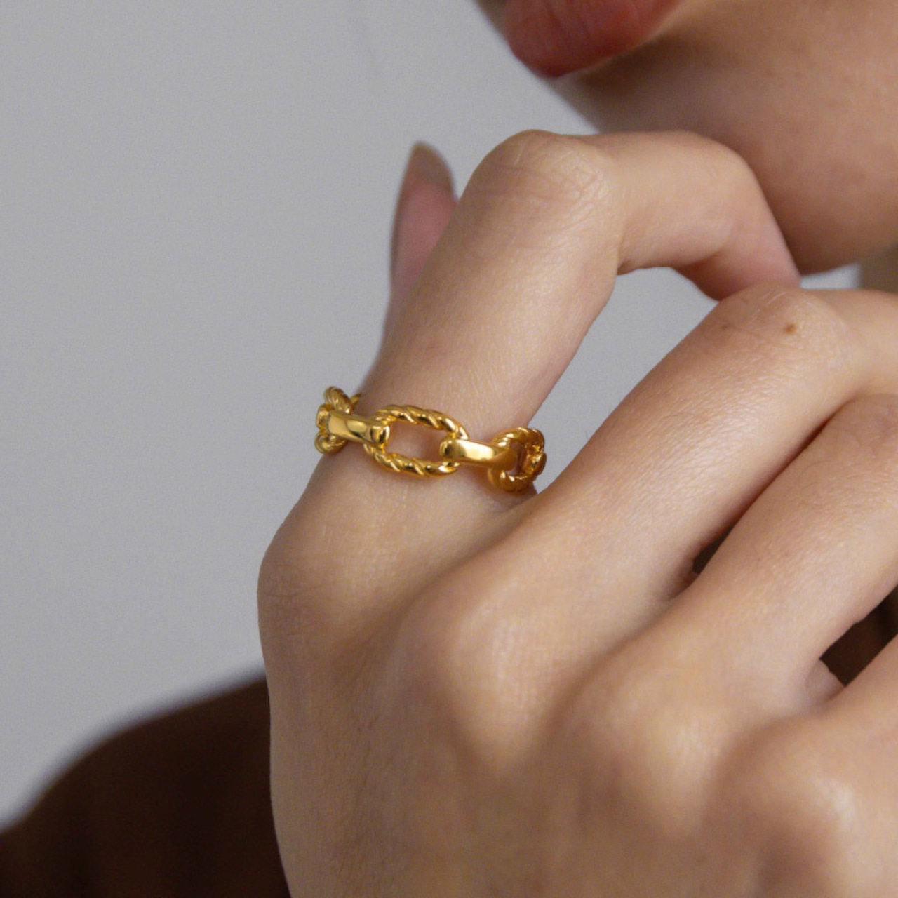 【ネコポス便】リング ロープチェーンリング 金属アレルギー ステンレス つけっぱなし金アレ対応 レディース シンプル カワイイ ラッピング ギフト ゴールド チェーン ロープ 指輪 金属アレルギー対応 編み目 1937