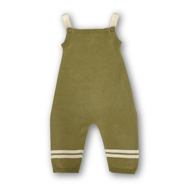 Grown /  Knitted Stripe Overalls - Sage（1,2）